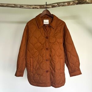 Madewell Quilted Burnt Orange Puffer Jacket - Size Large